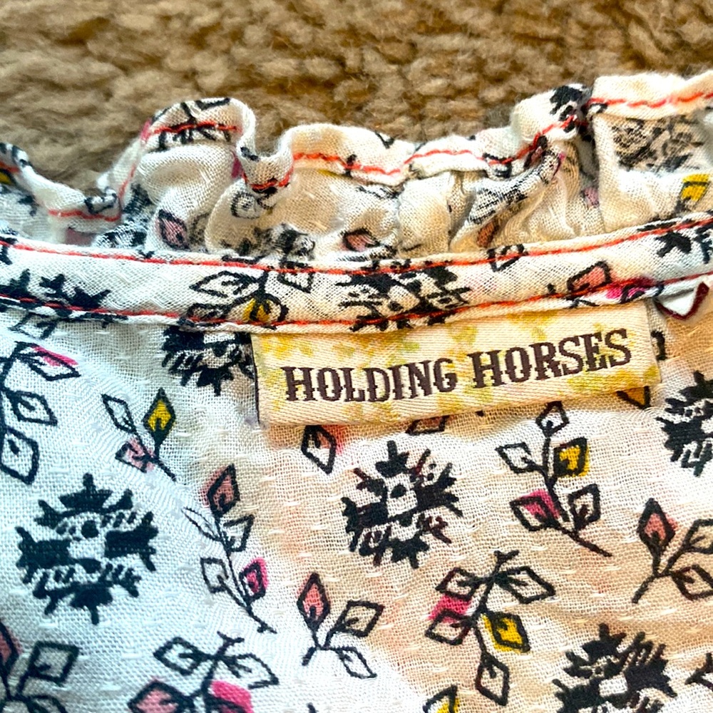 Anthropologie Holding Horses Button Front Faye Floral Sleeveless Blouse - Picture 4 of 5